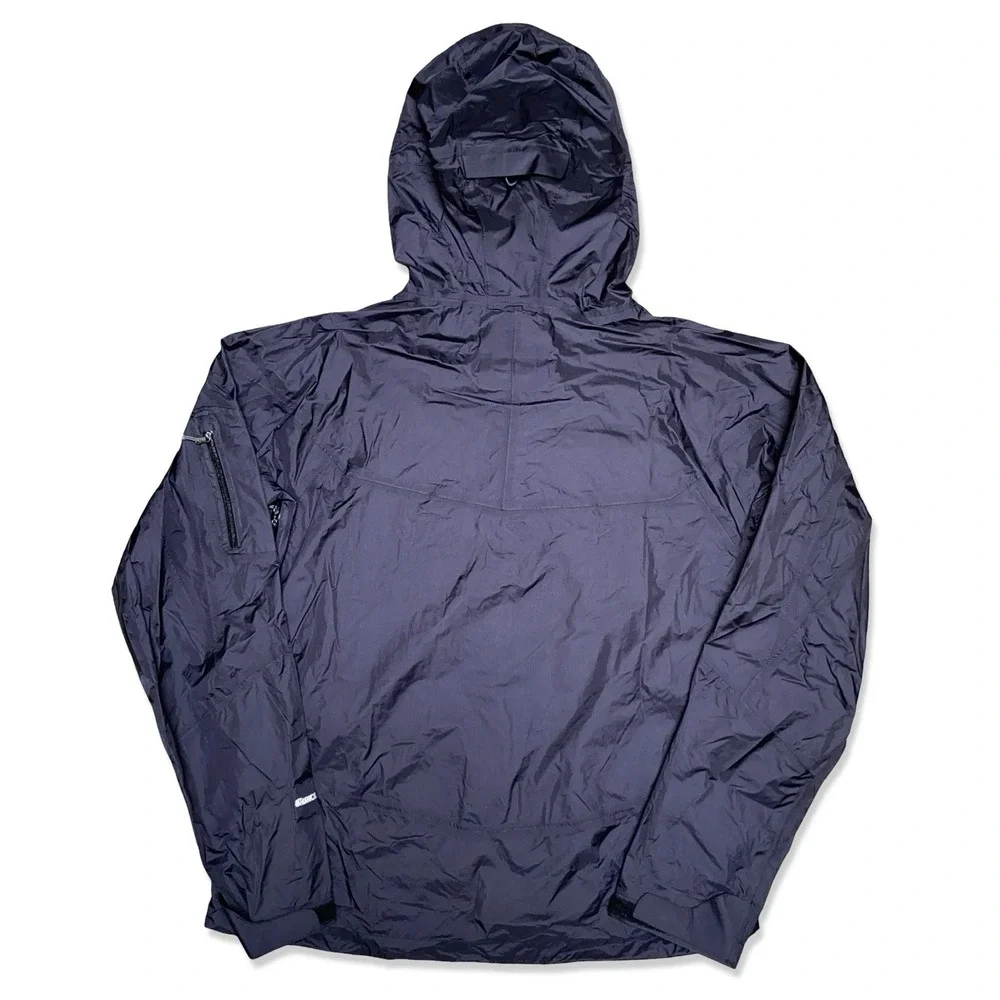 Sierra Designs Hooded Rain Jacket Black Waterproof Full Zip Packable Mens Medium